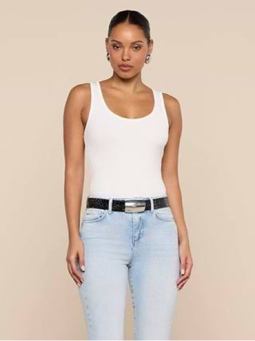 L'AGENCE White Scoop Tank Top - Women